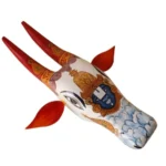 White Wooden Cow head Wall Hanging