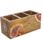 Mango Wood hand Painted Knifes/ Spoon Holder