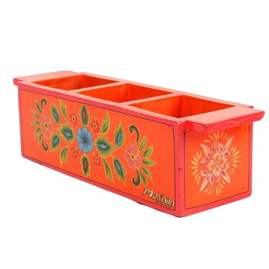 Untitled design (55) Mango Wood hand Painted Knifes/ Spoon Holder - Image 1