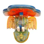 Multi Color hand Embossed Elephant Face Wall Shelf